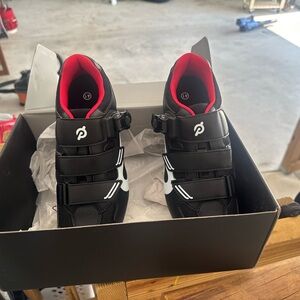 Peloton Athletic Shoes for spin bike - Black with Red and White Accents